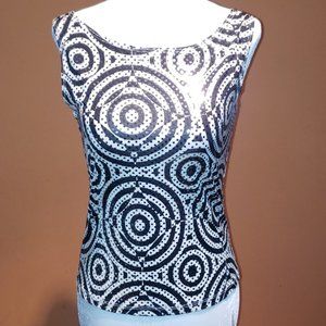 Black & White embellished sleeveless top size S
